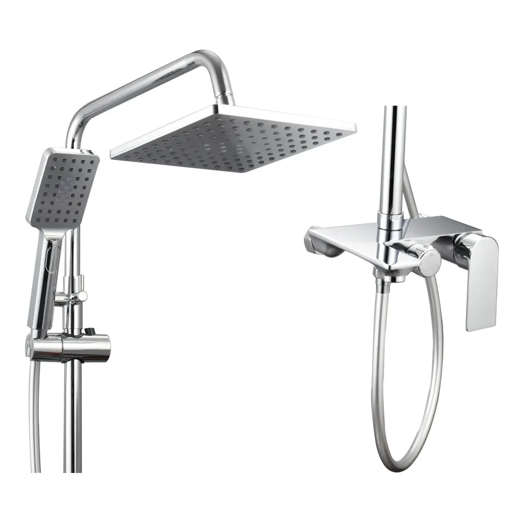 Europe - Standing Shower with Faucet Chrome